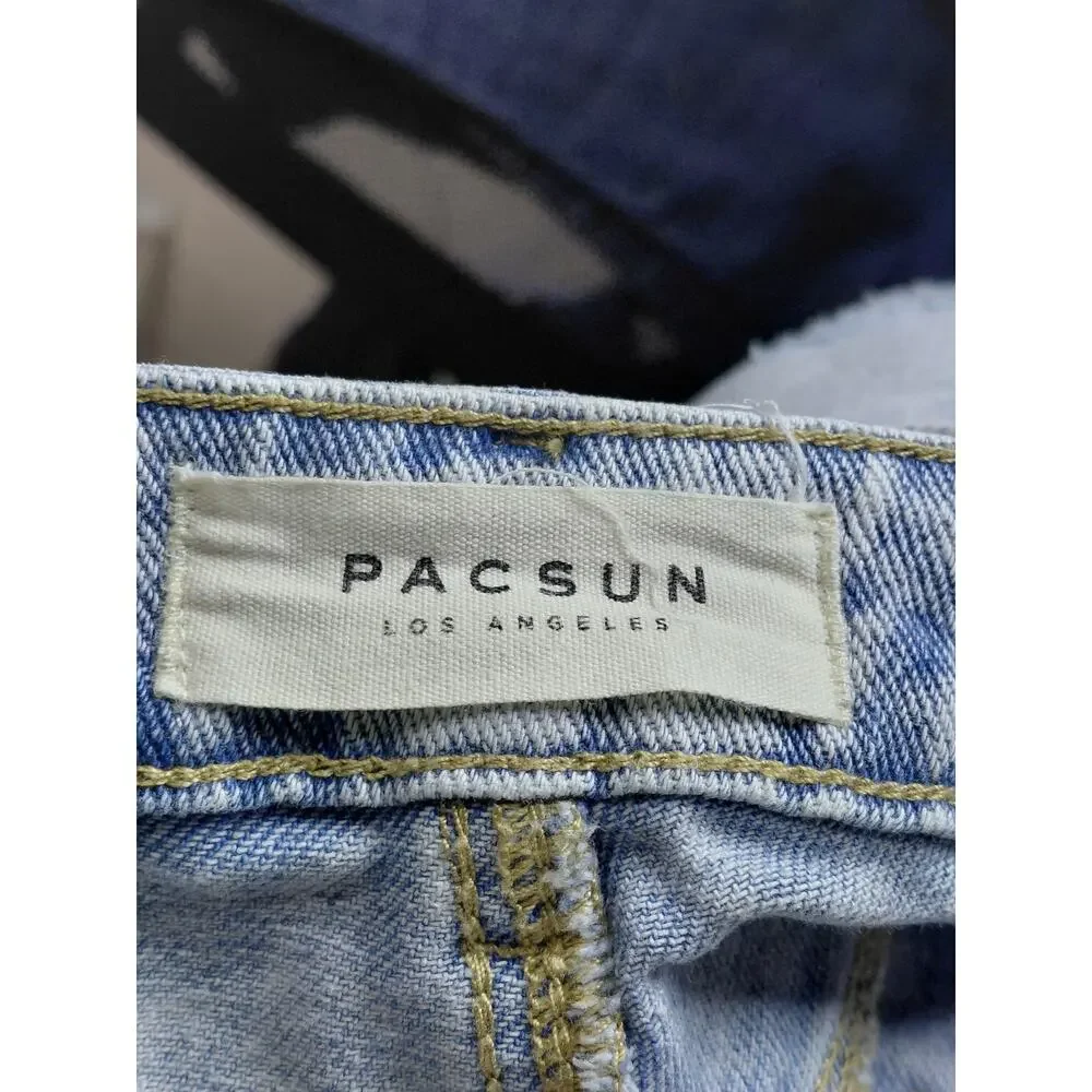 PACSUN LOS ANGELES High Rise Short Denim Shorts Blue Size 28
